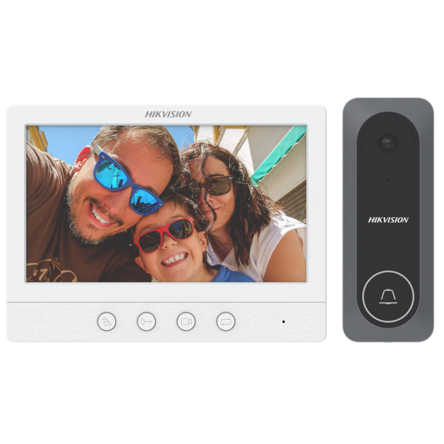 HIKVISION - DS-KIS212T  KIT θυροτηλεόρασης μιας κλήσης 4 καλωδίων με ανάλυση 1024x600.